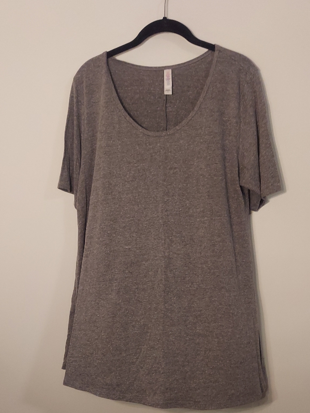 LuLaRoe Perfect Tee, L, Heather Gray